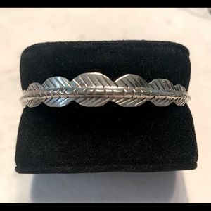 925 Sterling Silver Leaf Native Style Bracelet/ Cuff